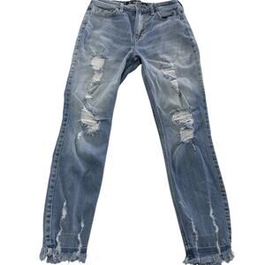 Hollister Jeans Womens 25 High Rise Super Skinny Crop Distressed Vintage Stretch